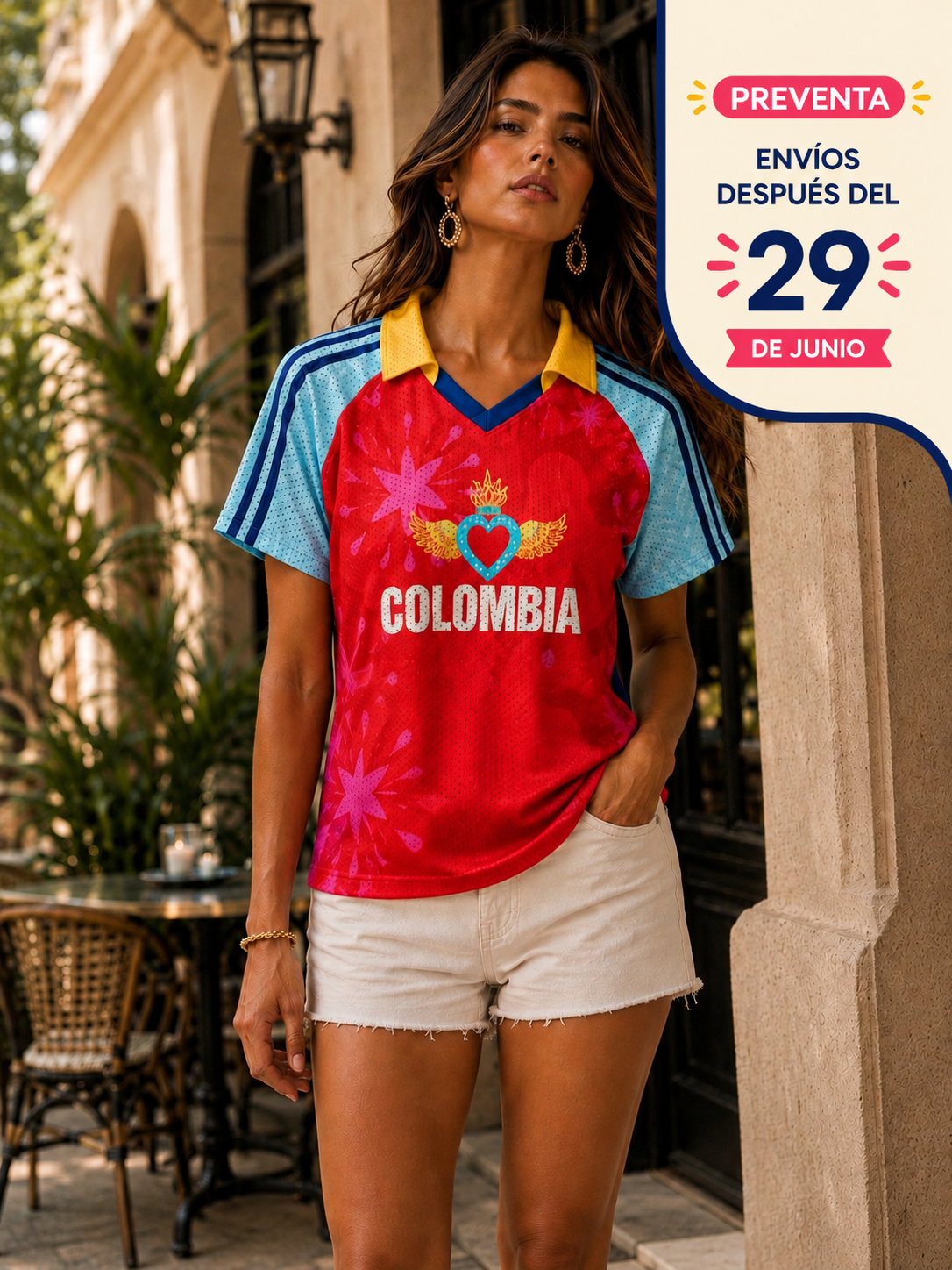 camiseta roja larga