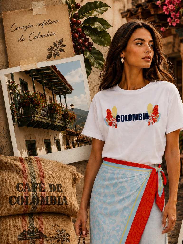 camiseta colombia blanca